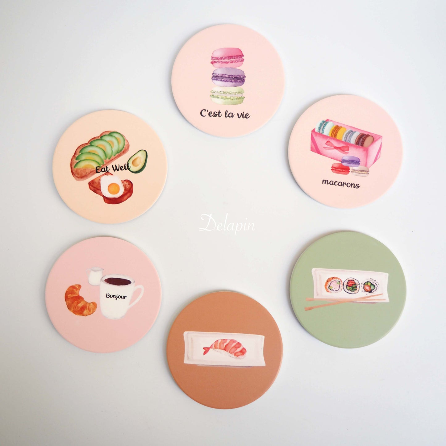 【馬卡龍系列】🇫🇷 C'est la vie & macarons禮盒 MIT 鶯歌陶瓷 吸水杯墊