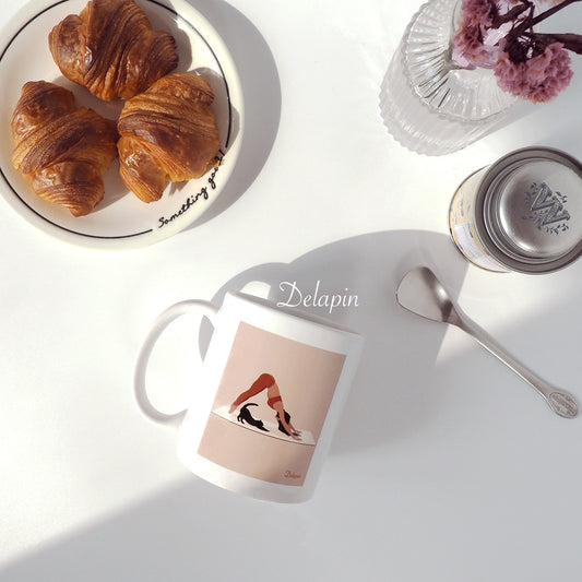 🧘🏻♀️愛貓和我一起下犬式 馬克杯