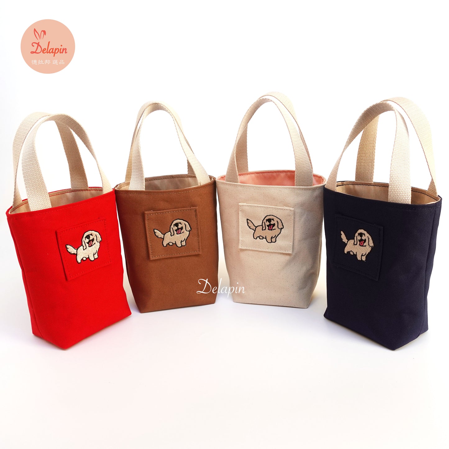 🦮 賣萌黃金獵犬 手提袋 帆布包 精選刺繡 厚磅 硬挺 台灣製