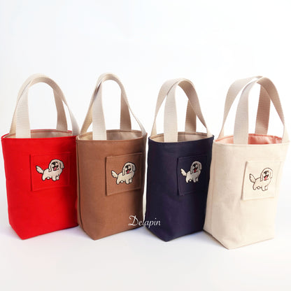 🦮 賣萌黃金獵犬 手提袋 帆布包 精選刺繡 厚磅 硬挺 台灣製