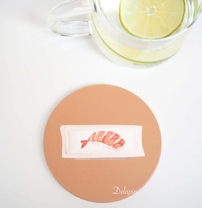 【壽司系列】 🇯🇵 壽司卷 & 鮮蝦握壽司  MIT 鶯歌陶瓷 吸水杯墊