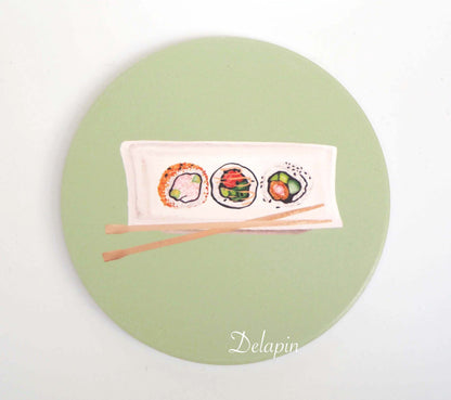 【壽司系列】 🇯🇵 壽司卷 & 鮮蝦握壽司  MIT 鶯歌陶瓷 吸水杯墊