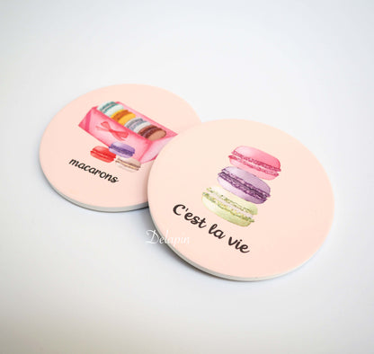 【馬卡龍系列】🇫🇷 C'est la vie & macarons禮盒 MIT 鶯歌陶瓷 吸水杯墊