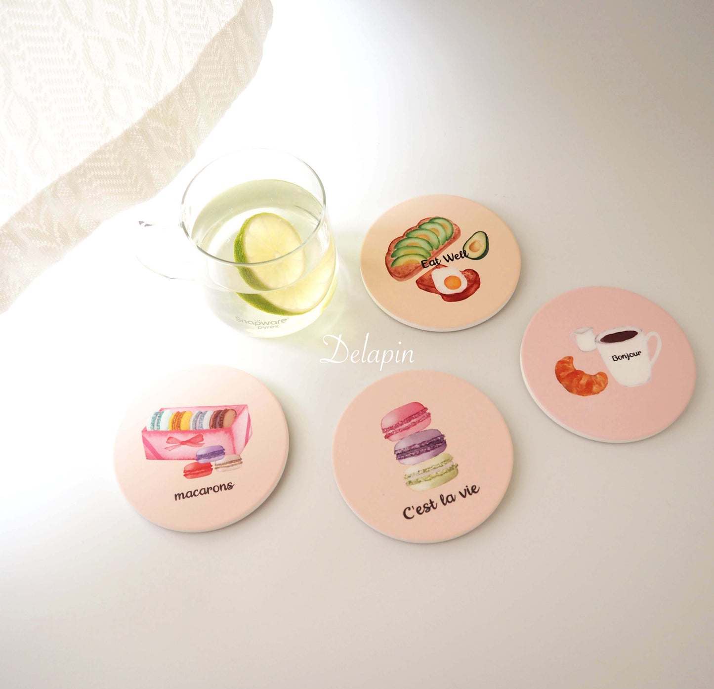 【馬卡龍系列】🇫🇷 C'est la vie & macarons禮盒 MIT 鶯歌陶瓷 吸水杯墊