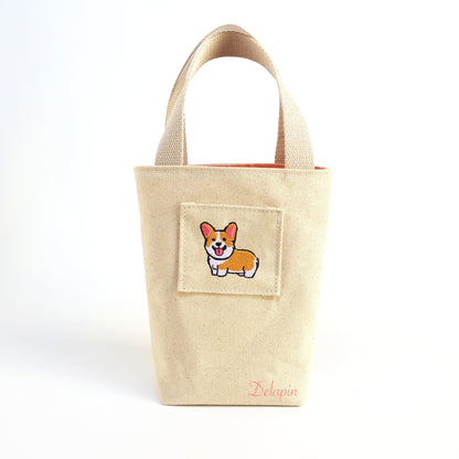 👑 皇室小短腿柯基 手提袋 帆布包 精選刺繡 厚磅 硬挺 台灣製