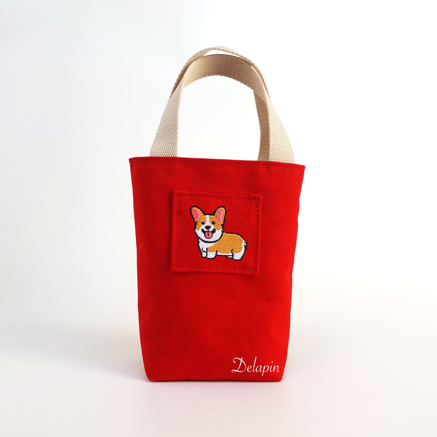 👑 皇室小短腿柯基 手提袋 帆布包 精選刺繡 厚磅 硬挺 台灣製