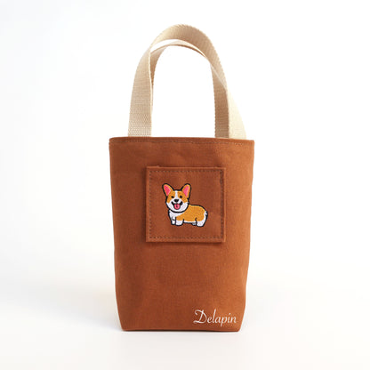 👑 皇室小短腿柯基 手提袋 帆布包 精選刺繡 厚磅 硬挺 台灣製